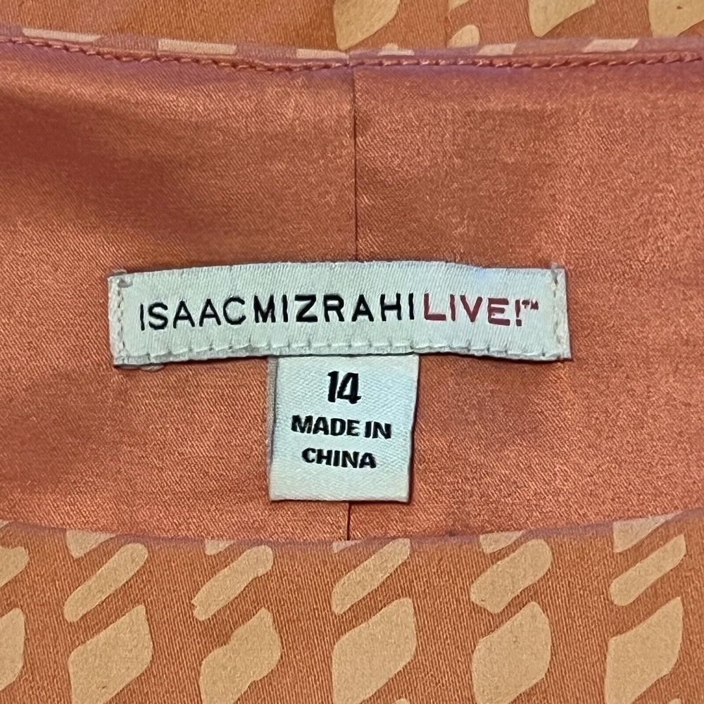 Isaac Mizrahi Live Sleeveless Women's Dress Orange Lined Midi Size 14 - Picture 8 of 14